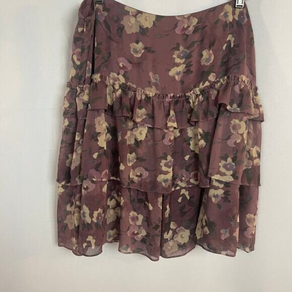 Lauren Ralph Lauren Floral Crinkle Georgette Purple Skirt Size 14W NWT - Picture 4 of 10